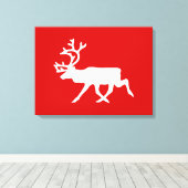 Toile Rennes blanches / Silhouette caribou (Insitu (Plancher de Bois))