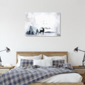 Toile Rennes dans l'Aquarelle gris sauvage Noël (Insitu(Chambre))