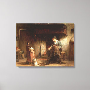 Toile Réparant les filets (huile sur le panneau)
