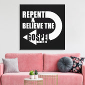 Toile Repentez et croyez l'Évangile : Jésus foi chrétien (Insitu(Salon))