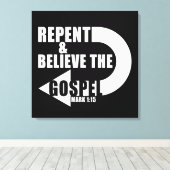 Toile Repentez et croyez l'Évangile : Jésus foi chrétien (Insitu (Plancher de Bois))