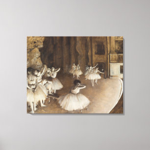 Toile Répétition de ballet sur scène   Edgar Degas