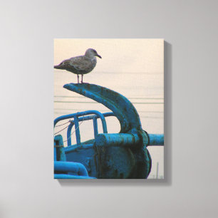 Toile Repos de mouette sur l'Ancre du bateau Choshi