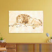 Toile Repose de lion (stylo et encre sur papier) (Insitu(Salon))