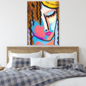 Toile Repose du portrait numérique Abstrait d'une femme (Insitu(Chambre))