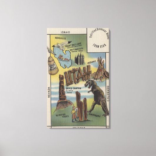 Toile Représentation des sites à voir dans UtahUtah (Recto)