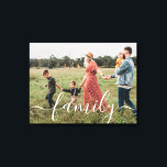 Toile Représentation du script de la famille moderne sur<br><div class="desc">Créez un affichage étonnant et personnalisé avec notre "Revêtement de script familial moderne sur toile photo". Cette toile unique vous permet de mettre en vedette une photo chère de votre photo de famille ainsi que le mot "famille" élégamment recouvert sur l'image. Préservez un moment spécial et transformez-le en une belle...</div>