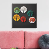 Toile Représentation minimaliste des quatre saisons (Insitu(Salon))