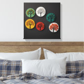 Toile Représentation minimaliste des quatre saisons (Insitu(Chambre))