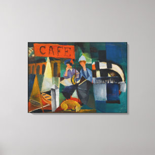 Toile Reproduction bleue d'art d'expressioniste de café