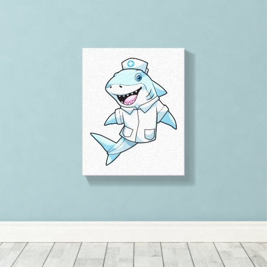 Toile Requin comme infirmière avec manteau (Insitu (Plancher de Bois))