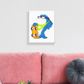 Toile Requin comme patineur avec skateboard (Insitu(Salon))