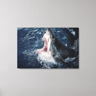 Toile Requin élevé bouche ouverte
