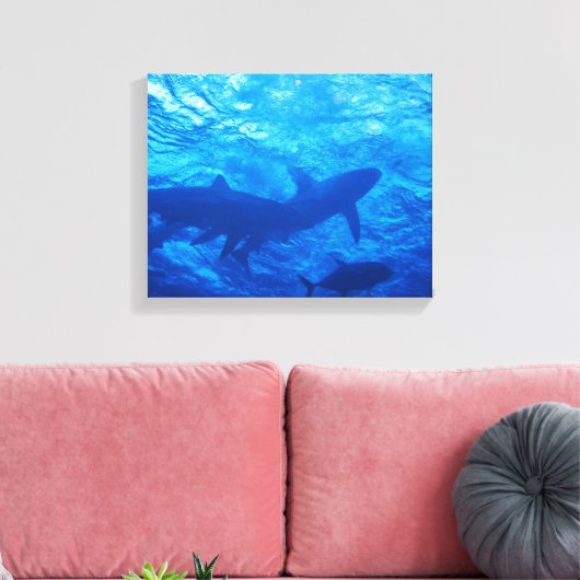 Toile Requins au trou bleu (Insitu(Salon))