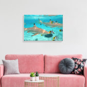 Toile Requins dans la lagune Bora Bora (Insitu(Salon))