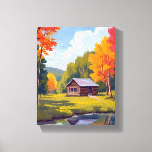 Toile Résidence d'Automne Cottage au Bord du Lac