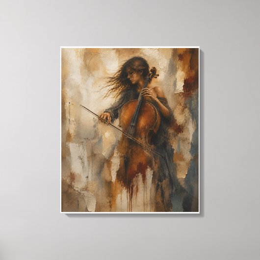 Toile Résonance entre le silence | Cello texturé Wallart (Recto)