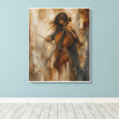 Toile Résonance entre le silence | Cello texturé Wallart (Insitu (Plancher de Bois))