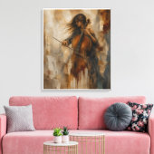 Toile Résonance entre le silence | Cello texturé Wallart (Insitu(Salon))