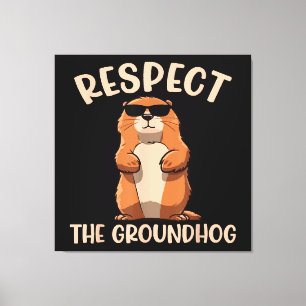 Toile Respecter la marmotte - Jour de la marmotte Woodch