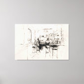 Toile Restaurant Abstrait - Scène Bar - (Recto)