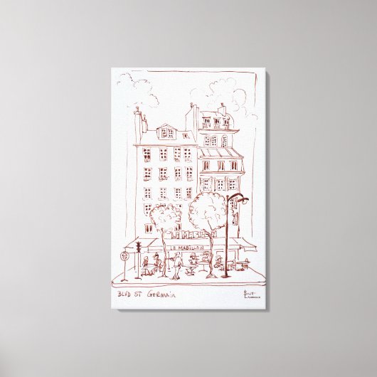 Toile Restaurant sur le boulevard | Saint-Germain, Paris (Recto)