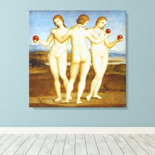 Toile Restauré Raphael Classic Les Trois Graces Peinture (Insitu (Plancher de Bois))