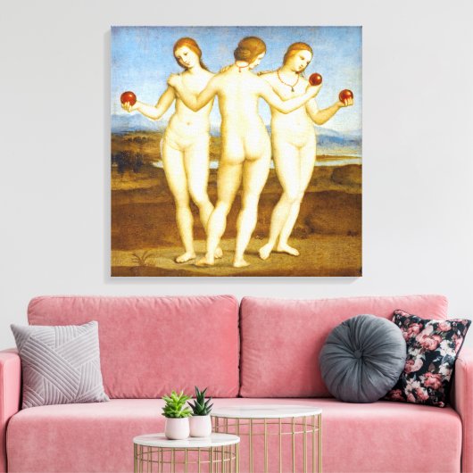 Toile Restauré Raphael Classic Les Trois Graces Peinture (Insitu(Salon))
