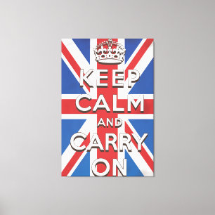 Toile Restez calme et continuez sur le drapeau britanniq
