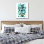 Toile Restez calme et continuez sur papier peint bleu Da (Insitu(Chambre))