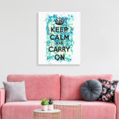 Toile Restez calme et continuez sur papier peint bleu Da (Insitu(Salon))