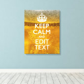 Toile Restez calme et votre texte pour une bière Cool (Insitu (Plancher de Bois))