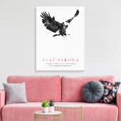 Toile Restez fort Black White Bald Eagle Motivationnel (Insitu(Salon))