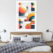 Toile Résumé géométrique dans les couleurs en gras (Insitu(Chambre))