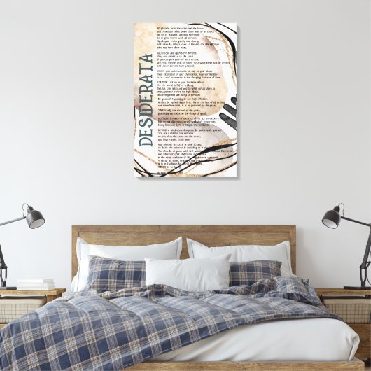 Toile Résumé Rose Or Tan Desiderata de Max Ehrman (Insitu(Chambre))