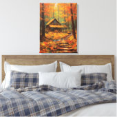 Toile Retraite Cabine d'automne confortable Art (Insitu(Chambre))