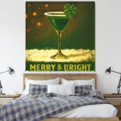Toile Retro 50s 4 Leaf Clover Irish Christmas Martini (Insitu(Chambre))
