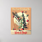 Toile Retro 50s Jet Set Christmas Tree Martini (Recto)