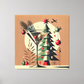 Toile Retro 50s Jet Set Martini de Noël arbre (Recto)