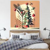 Toile Retro 50s Jet Set Martini de Noël arbre (Insitu(Chambre))