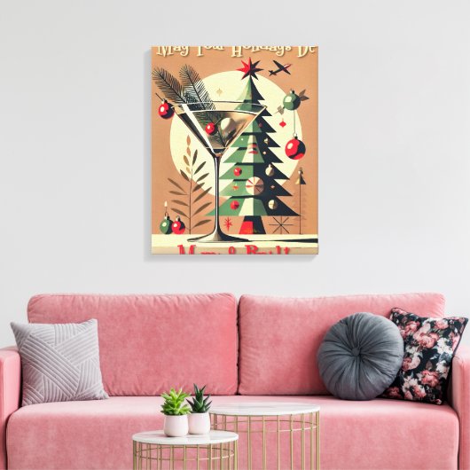 Toile Retro 50s Jet Set Noël Martini Arbre (Insitu(Salon))