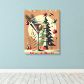 Toile Retro 50s Jet Set Noël Martini Arbre (Insitu (Plancher de Bois))