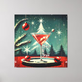 Toile Retro 50s Snow Flurry Christmas Tree Martini (Recto)