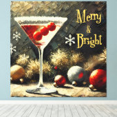 Toile Retro 50s Triple Cranberry Christmas Martini (Insitu (Plancher de Bois))