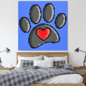 Toile Retro 80s Vidéo Jeu 8 bits Pixel Art Chien Emprein (Insitu(Chambre))
