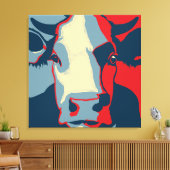 Toile Retro Animal Wall Pop Art Cow Portrait (Insitu(Salon))