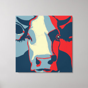 Toile Retro Animal Wall Pop Art Cow Portrait