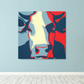 Toile Retro Animal Wall Pop Art Cow Portrait (Insitu (Plancher de Bois))