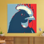 Toile Retro Animal Wall Pop Art Poulet Portrait (Insitu(Salon))