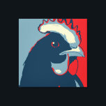 Toile Retro Animal Wall Pop Art Poulet Portrait<br><div class="desc">Cette pièce d'art pop-art rétro avec du pavot a notre casquette de poulet classique (henshot) en rouge blanc et bleu. C'est végétalien au coeur et un cri à nos copains d'oiseaux. Ce design dessiné à la main par Armagarden utilise des couleurs modernes pour faire tomber les vêtements de couleur que...</div>